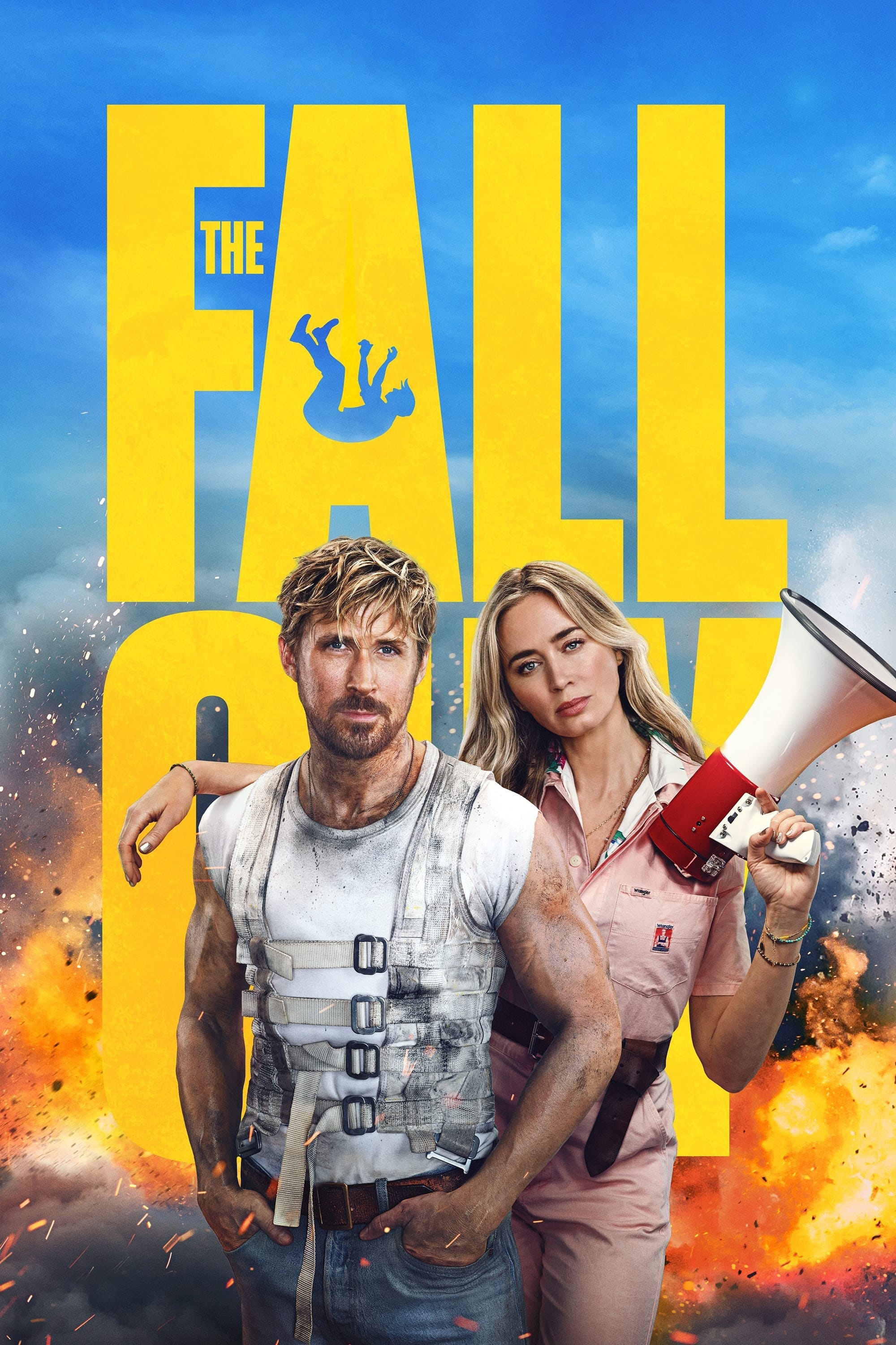 Movie poster for The Fall Guy staring Ryan Gosling and Emily Blunt.